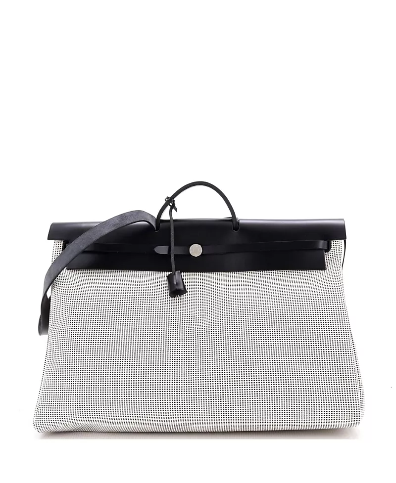Pre-Owned HERMES Herbag Cabine Criss Viking Toile and Leather