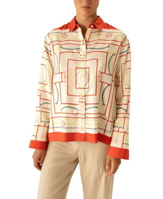  Paulina Silk Print Shirt