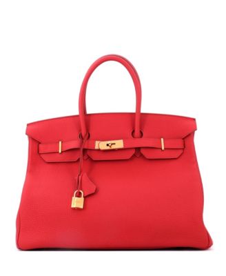 Birkin 35 Handbag Red Togo with Gold Hardware