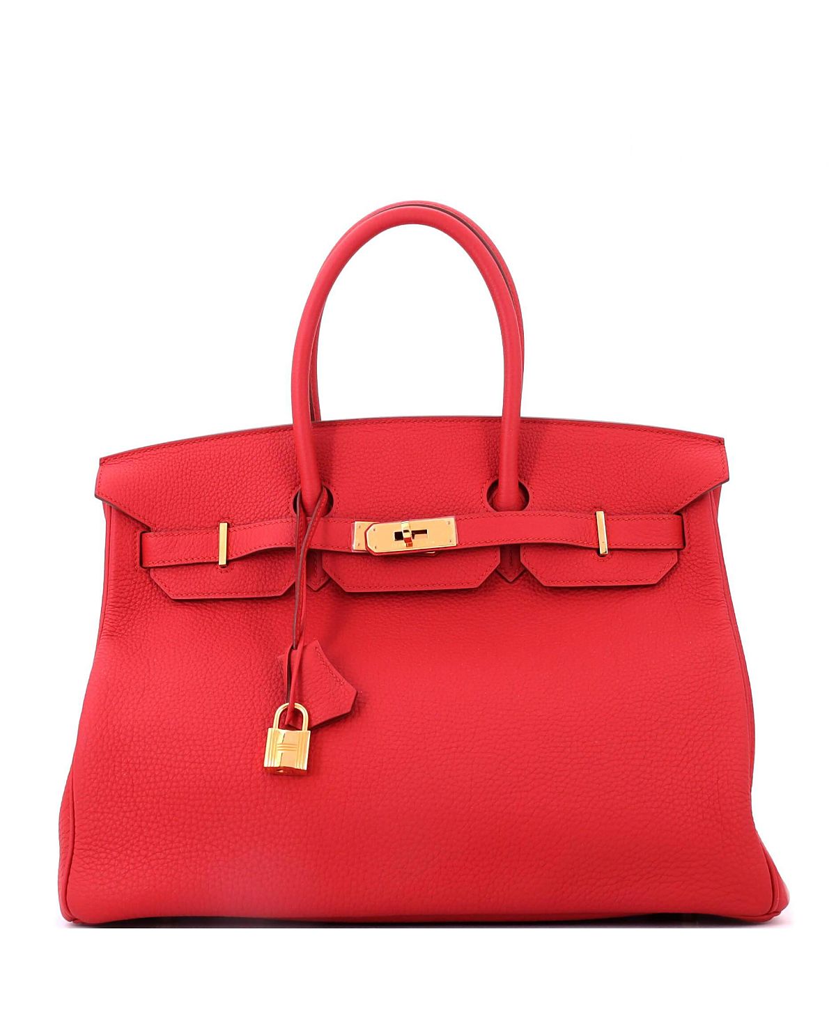 Pre-Owned HERMES Birkin 35 Handbag Red Togo with Gold Hardware