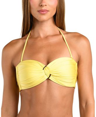  Solid Bandeau Bikini Top