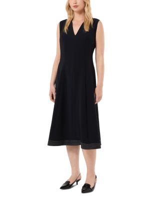 V Neck Sleeveless Midi Dress
