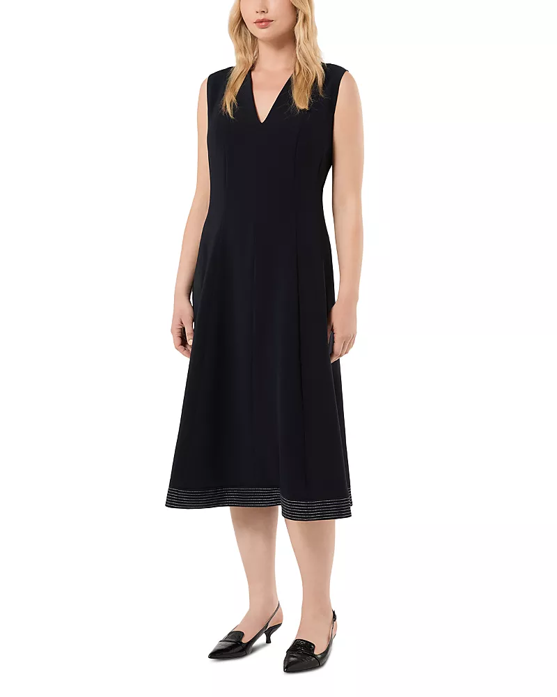 Marina Rinaldi V Neck Sleeveless Midi Dress