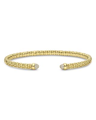 18K Yellow Gold Signature Caviar Mini Versa Diamond Cuff Bracelet