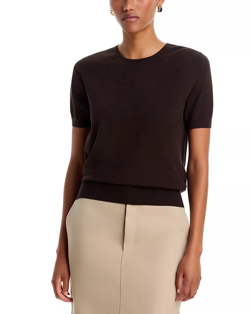 Acne Studios Silk Blend Short Sleeve Knit Top