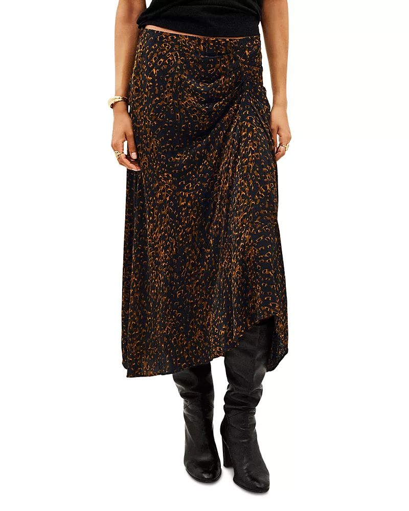 ba & sh Hoema Asymmetric Midi Skirt