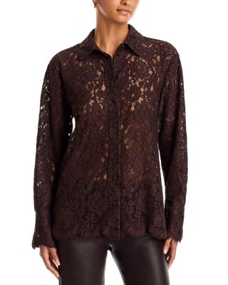 The Lace Standard Scalloped Button Up Shirt