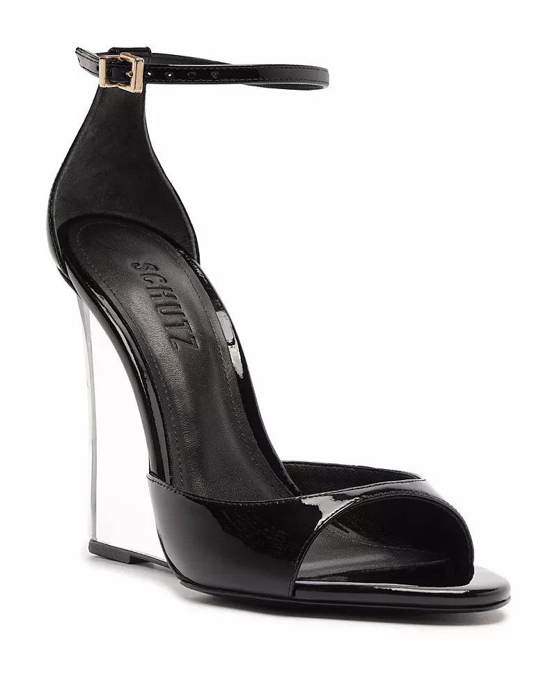 Schutz Women's Stella Patent Leather Wedge Sandals