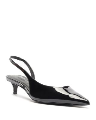 Women's Alessia Patent Leather Slingback Kitten Heel Pumps