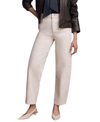  Women's Barrel Leg High Rise Jeans in Cream