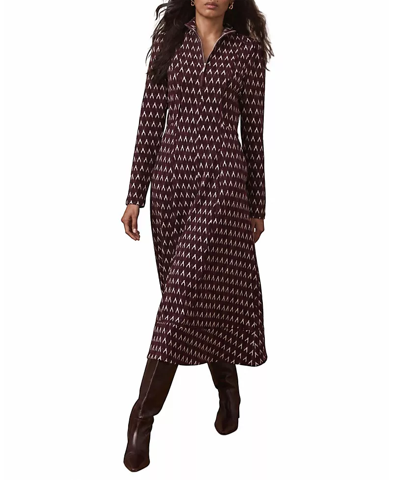 Mint Velvet Women's Jacquard Midi Dress