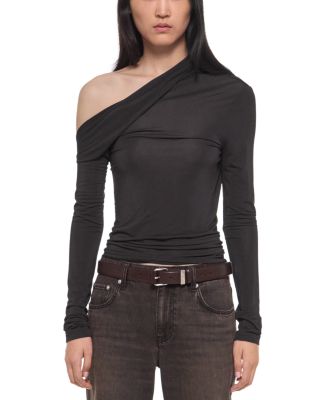 Asymmetric Slouchy Off-the-Shoulder Top