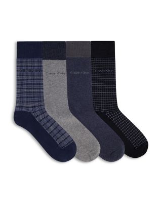 Stretch Cotton Blend Dress Crew Socks, Pack of 4
