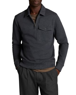 Double Knit Pique Quarter Zip Polo