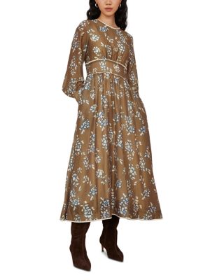 Floral Empire Waistband Midi Dress