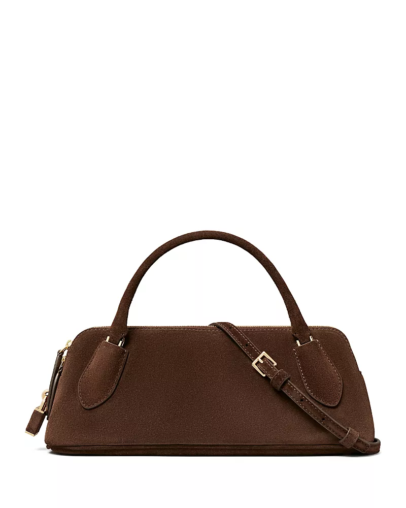 Tory Burch Lock Suede Top Handle Bag