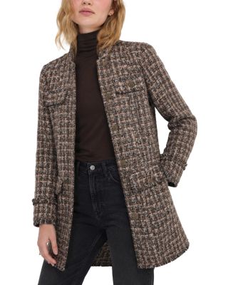 Tweed Mandarin Collar Coat