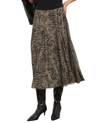  Women's Flowy Printed Midi Skirt