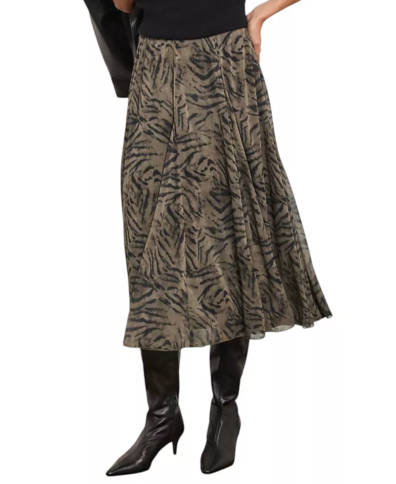 Mint Velvet Women's Flowy Printed Midi Skirt