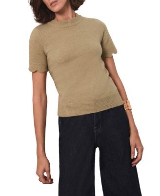 Women's Scallop Trim Knit Top