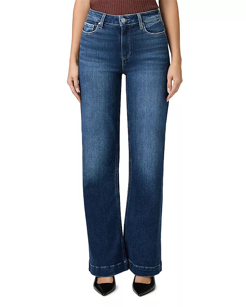 Paige Leenah High Rise Wide Leg Jeans in Hamptons
