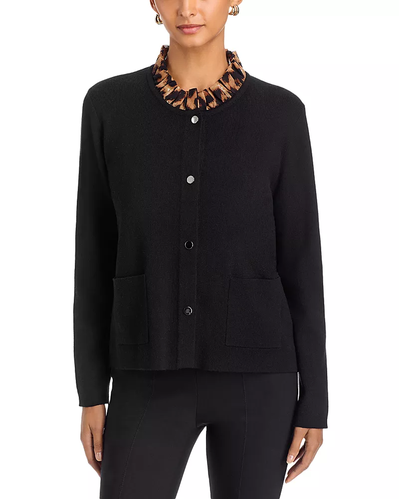 Sioni Leopard Collar Cardigan