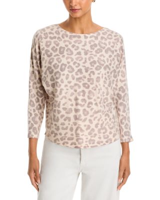Animal Print Boat Neck Sweater