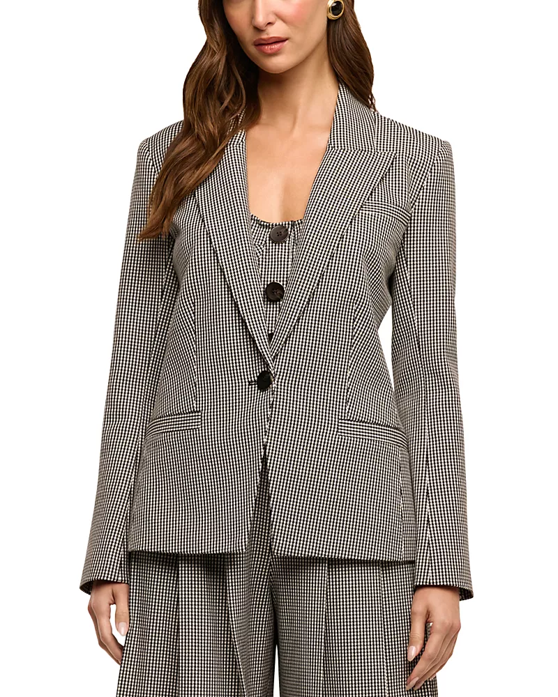 L'Agence Blanche Houndstooth Blazer