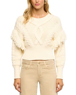 Ottavia Laced Back Cropped Cable Knit Sweater