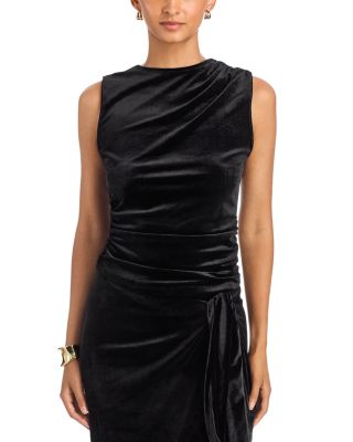 Draped Velvet Sleeveless Top