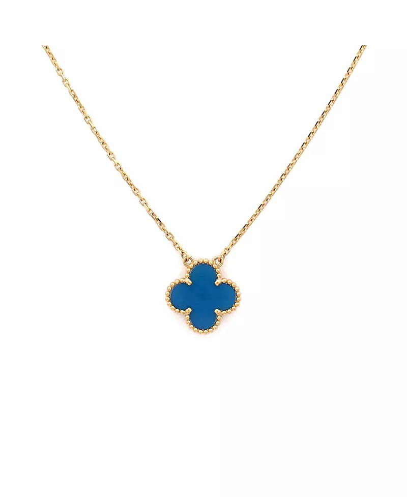 Pre-Owned Van Cleef & Arpels Vintage Alhambra Pendant Necklace 18K Gold and Agate, 16.25