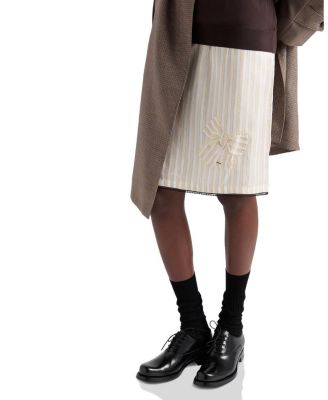 Striped Skirt with Appliqu&eacute;