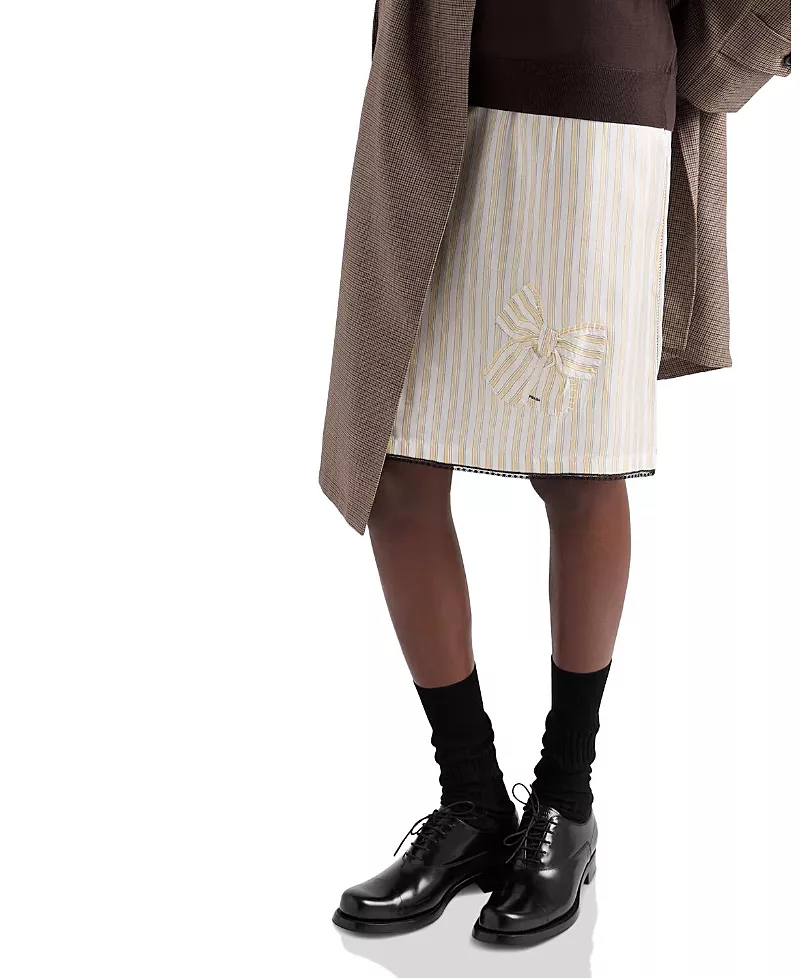 Prada Striped Skirt with Applique