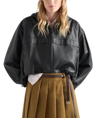  Hooded Nappa Leather Jacket