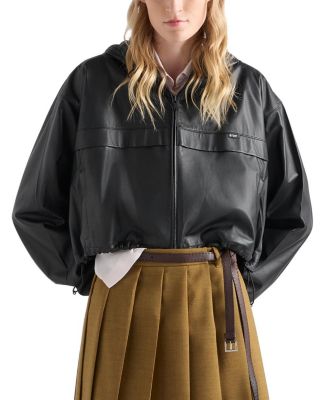 Prada Hooded Nappa Leather Jacket | Bloomingdale's Women