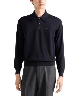 Long-sleeved Superfine Wool Polo Sweater