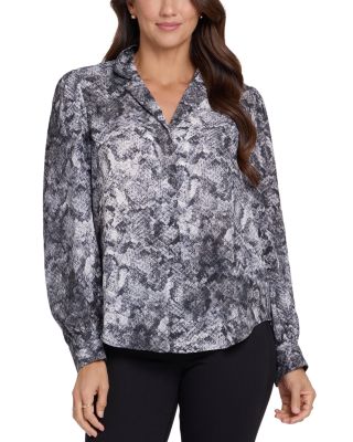 Lyla Snake Print Long Sleeve Blouse