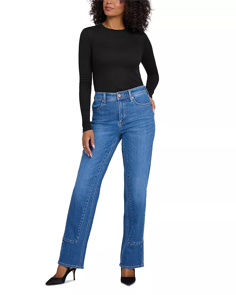 Nydj Brooke High Rise Loose Straight Jeans in Agave