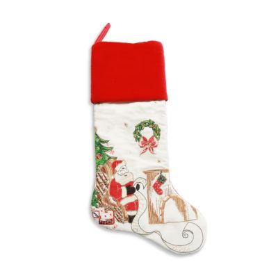 Santa Fireplace Stocking