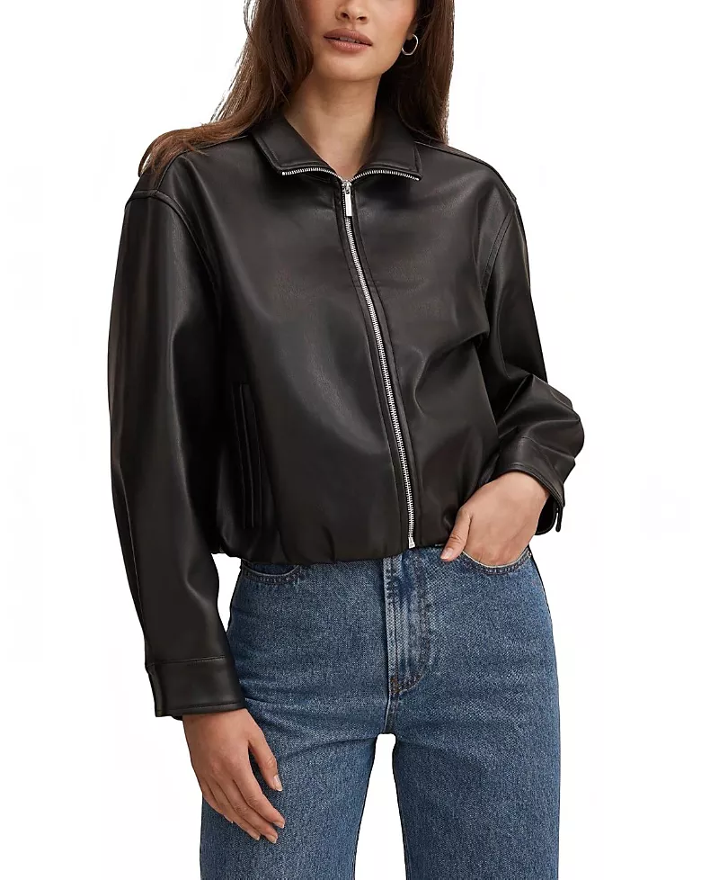 Ever New Women's Julia Faux Leather Funnel Neck Jacket