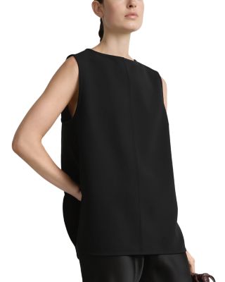 A.emery A. Emery The Macki Crepe Sleeveless Side Slit Top In Black