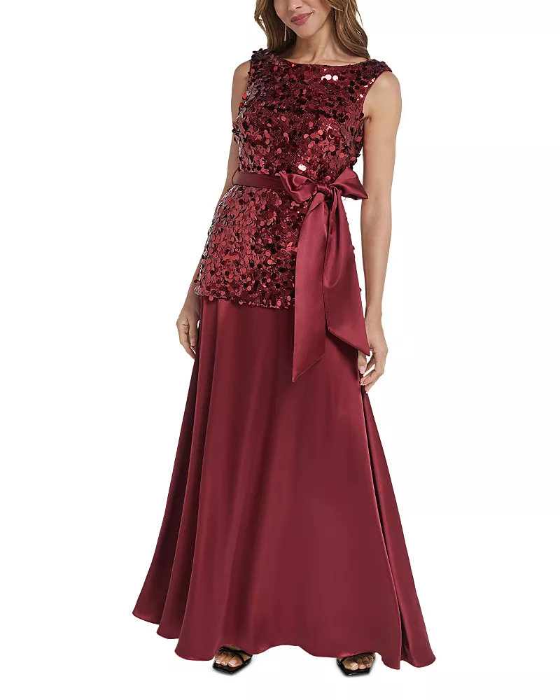 Eliza J Sequined Combo Gown