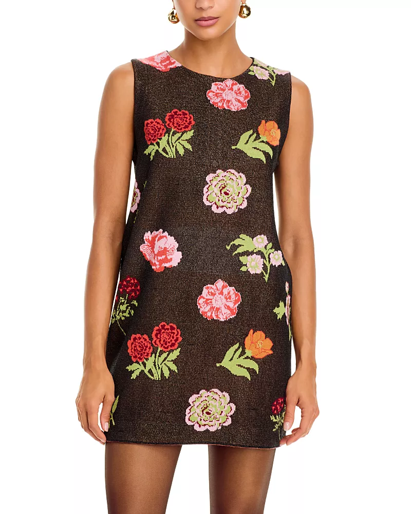 Essentiel Antwerp Knit Floral Jacquard Shift Dress