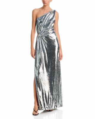 Milly Porsha Sequined One Shoulder Gown