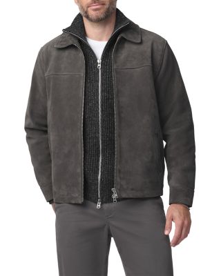 Suede Leather Zip Jacket
