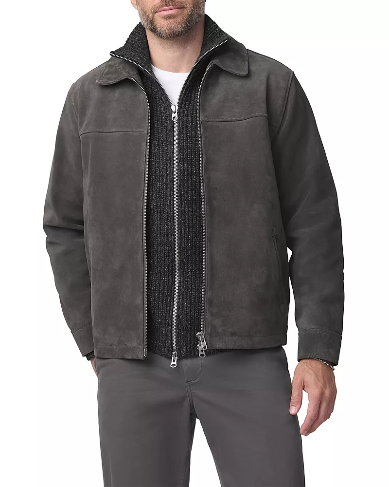 Joe's Jeans Suede Leather Zip Jacket