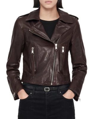 Errie Leather Slim Moto Jacket