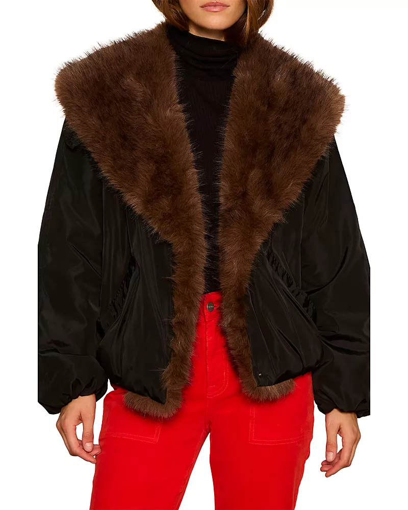 Sanctuary Allure Faux Fur Trim Jacket