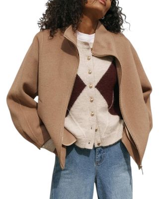  Women's Wool Blend Hand Finished Bomber Jacket