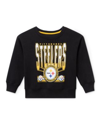 Unisex NFL Pittsburgh Steelers Drop Shoulder Crew Fleece - Little Kid, Big Kid